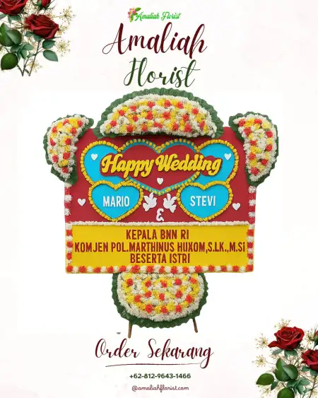 Papan Bunga Pernikahan Dokome